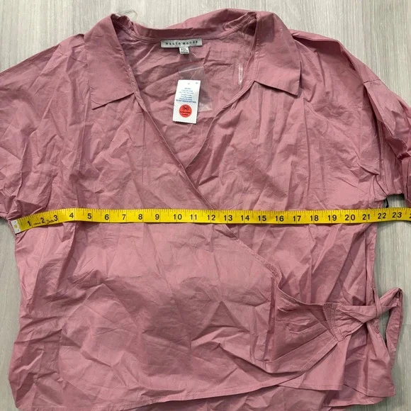 Haute Monde Women Blouse Top Pink Wrap Tie Long Sleeve Made in Vietnam Size 2XL - Picture 7 of 15